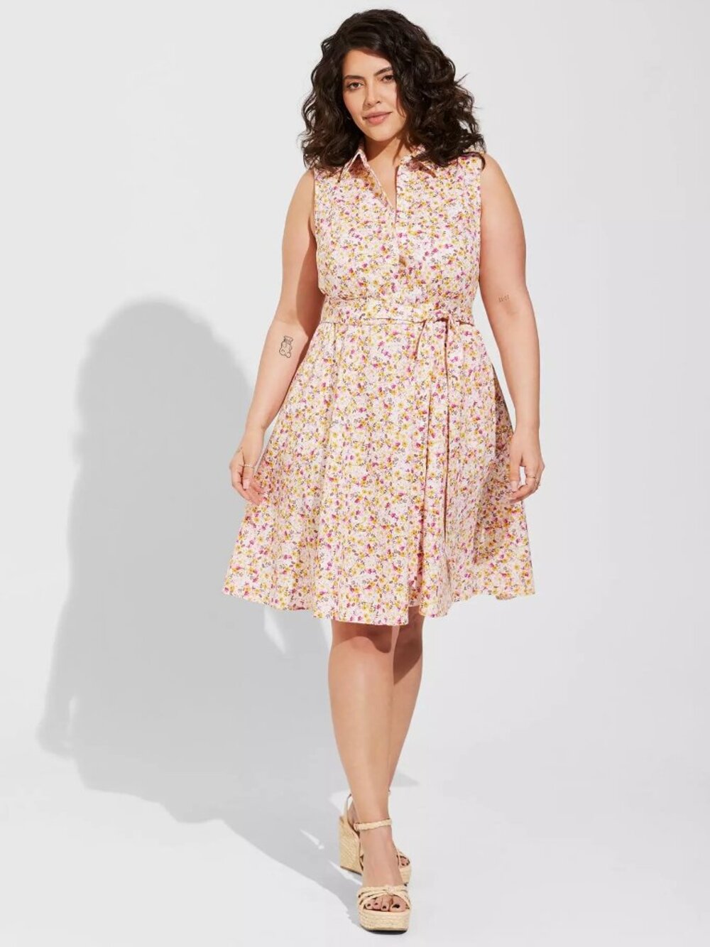 Poplin Collared Shirt Dress